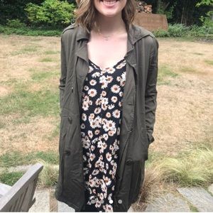 Forever 21 Olive Green Trench Coat